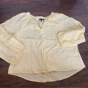 Drew | Yellow Cotton Gauze Loose Fit Shirt